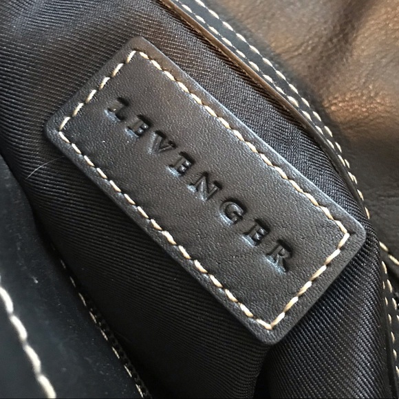 Levenger Black Leather St. Tropez Tote Bag - Picture 3 of 8